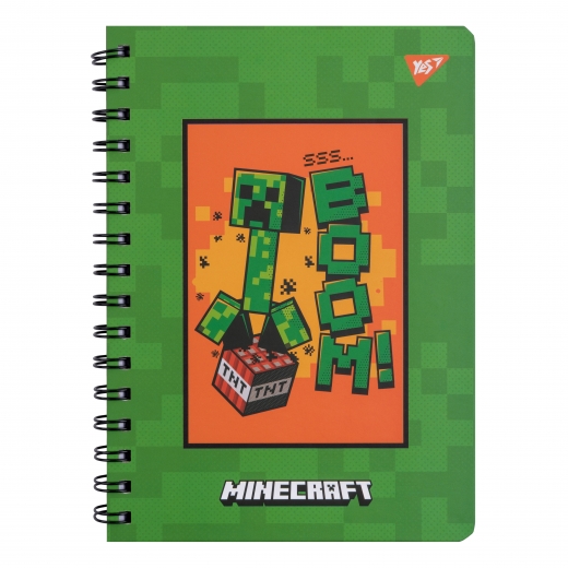 Блокнот YES А5, 80 арк., подвійна cпіраль з гумкою Minecraft