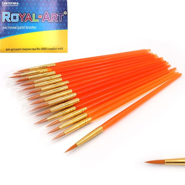 Пензлик нейлон круглий 17см, №5, пластикова ручка