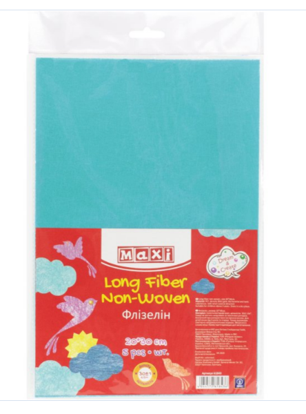 Флізелін  листовий 20 * 30 см небесний блакитний MX61840 в уп 5шт