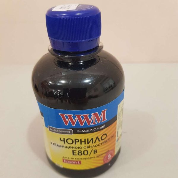 Чорнило WWM Epson L800/L805/L810/L850/L1800, Black, 200 мл, водорозчинне (E80/B)