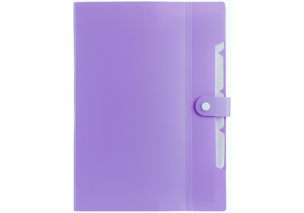 Папка на 6 відділень на кнопці з розширенням A4, лавандова Optima O35520