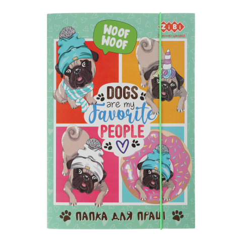 Папка для праці LOVELY DOG, картонна, на гумках А4+ (300х212х28мм), KIDS Line ZB.14931