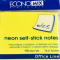 Блок для нотаток з клейким шаром 75х75 мм Economix E20944-05 , 100арк., неон жовтий