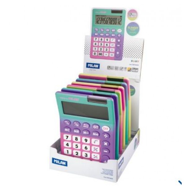 Калькулятор "TM MILAN" "Sunset" 12-знак., 1,5V 159706SN