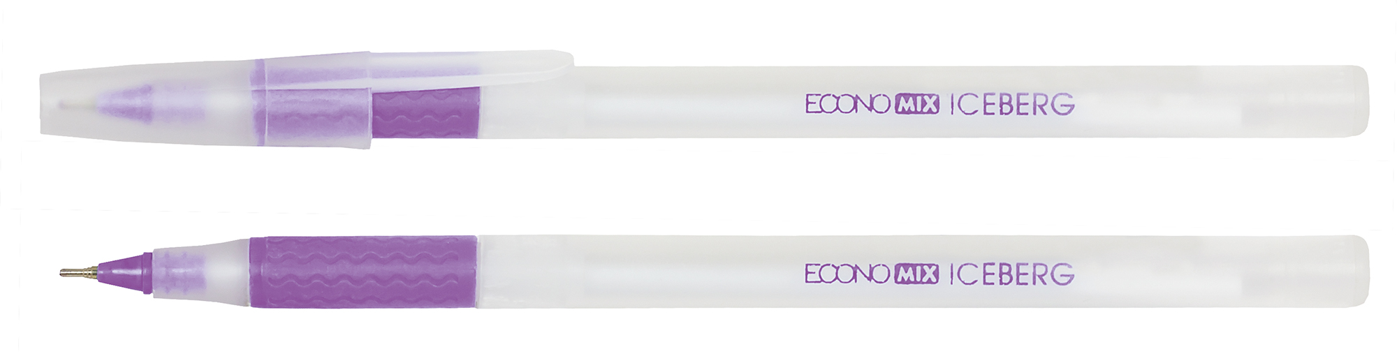 Ручка масляна ECONOMIX E10197-12 ICEBERG 0,7 мм, пише фіолетовим