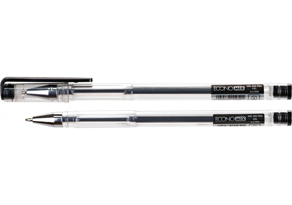Ручка гелева ECONOMIX FIRE 0,5 мм, чорна