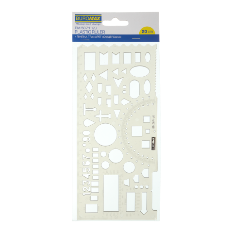 Лінійка-трафарет "Офіцерська", 20 см, димчаста, в блістер
