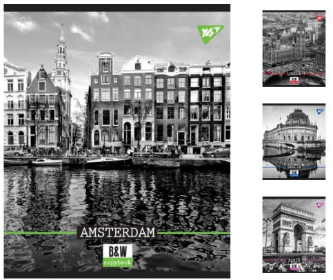 Зошит 96арк= лінія YES 764412 B&W CITY