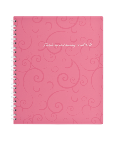 Зошит на пруж. Barocco В5, 80 арк, кл., рожевий, пласт.обкл. BM.2419-610