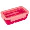 Ланчбокс Yes "Fusion" 850 мл, з приладдям, рожевий
