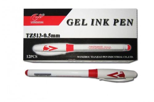 Ручка гелева с грипом Tianjiao червона TZ513