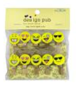 Прищіпка декоративна 10 штук з мотузкою 3 см , Смайли