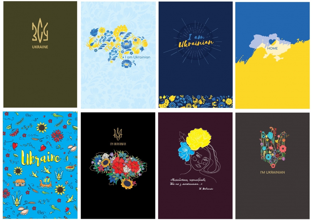 Блокнот А6 UA асорті, клітинка, 80 арк. O20372