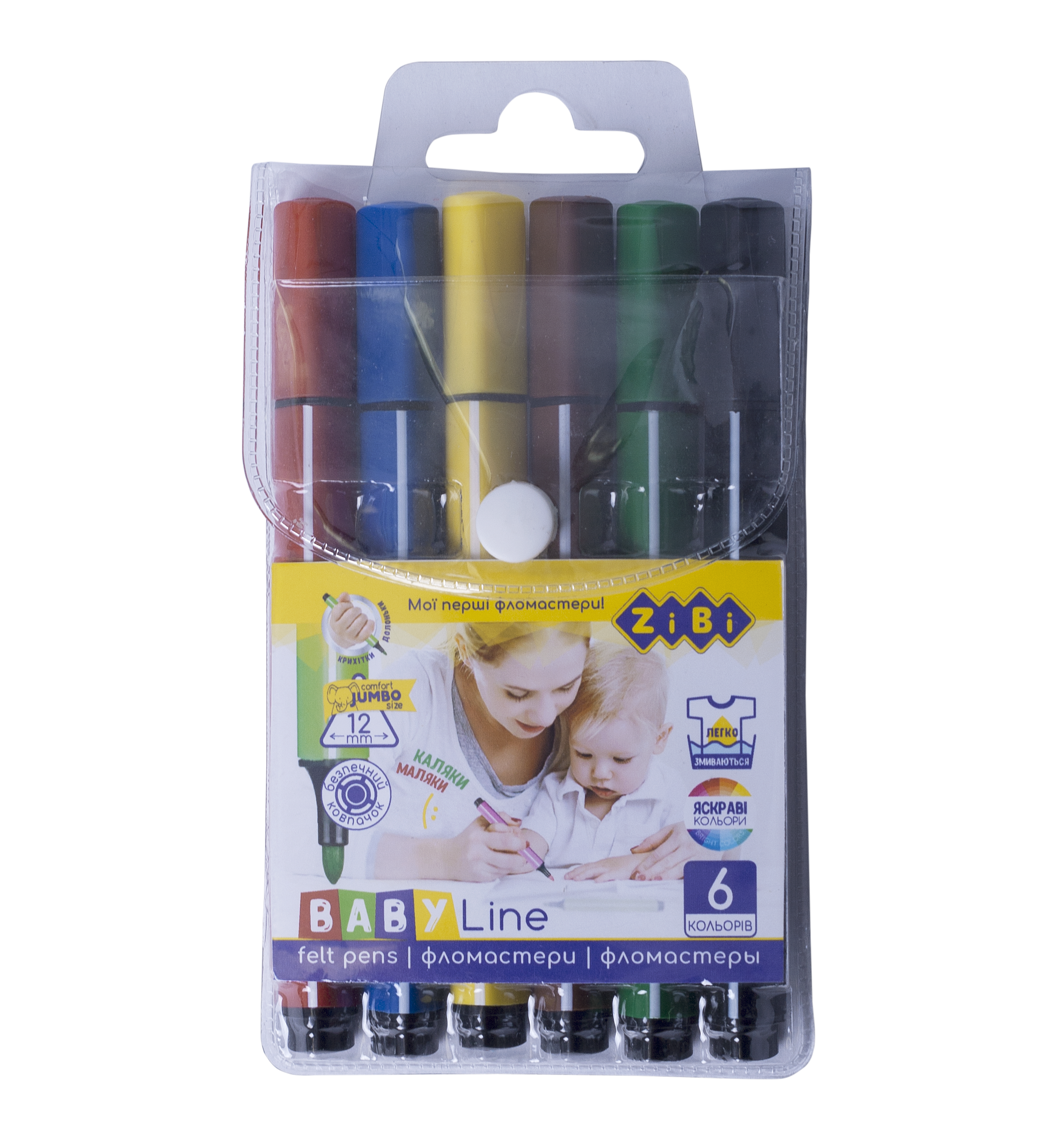 Фломастери, 6 кольорів, JUMBO,  ZB.2806