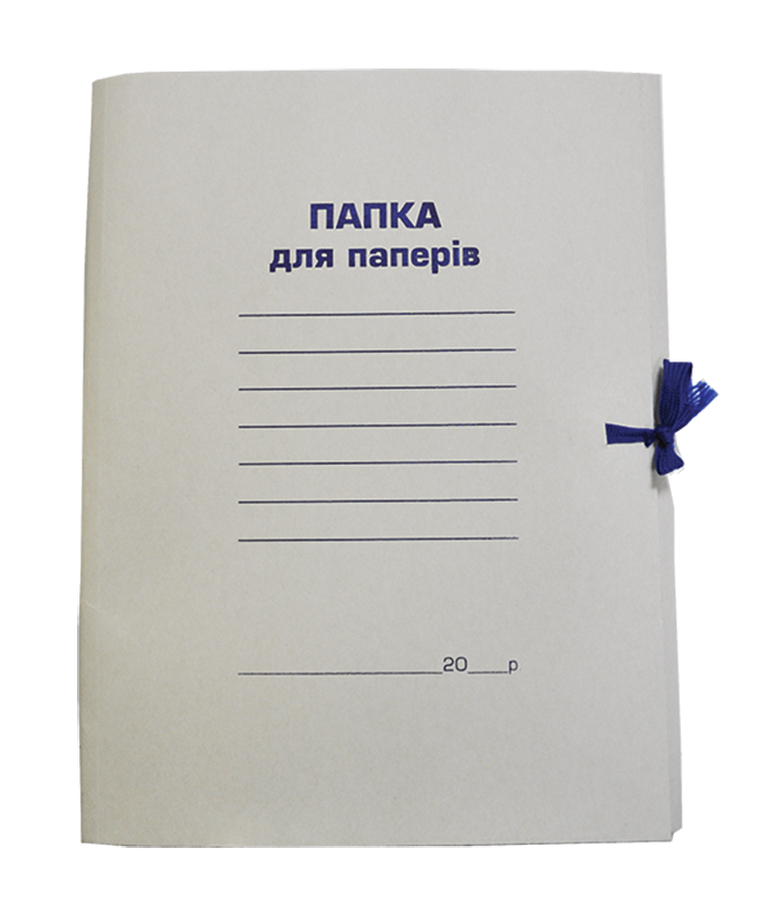 Папка на зав'язках А4, картонна 0,41 мм, цільнокроєна BM.3357