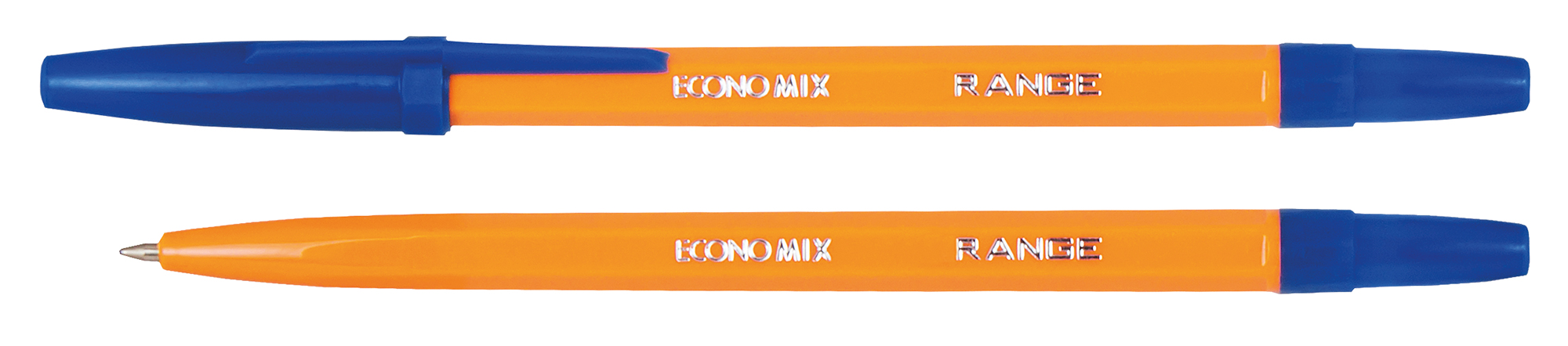 Ручка кулькова ECONOMIX E10138-02 RANGE 0,5 мм. Корпус помаранчевий, пише синім