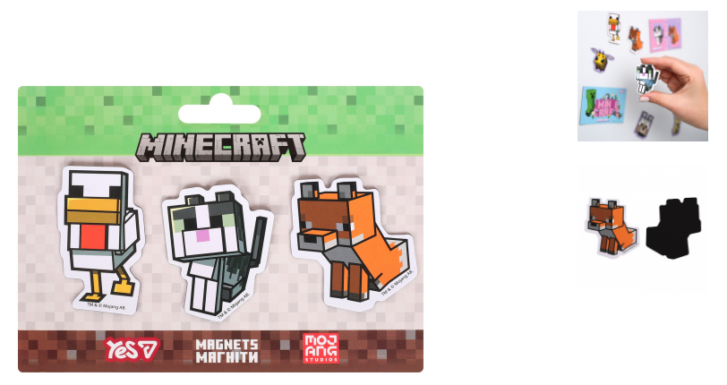 Магніти фігурні Yes 708546 "Minecraft.Spring", 3 шт