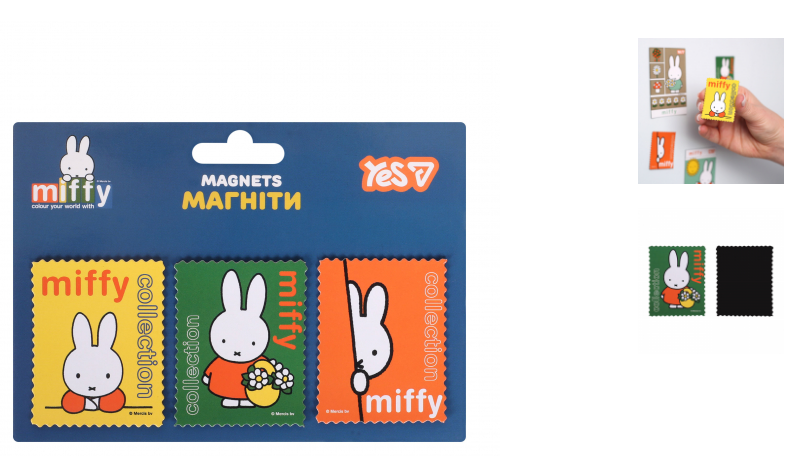 Магніти фігурні Yes "Miffy", 3 шт Магніти фігурні Yes 708546 "Minecraft.Spring", 3 шт