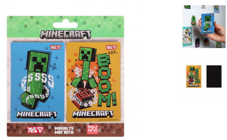 Магніти Yes 708553  "Minecraft.Boom", 6х9 см, 2 шт