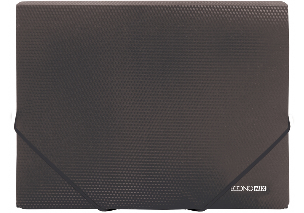 Папка пластикова А4 на гумках Economix E31601-01, фактура "діамант", чорна