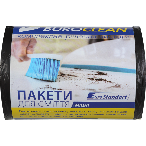 Пакети для сміття 35л*100шт BuroClean EuroStandart чорні 10200022