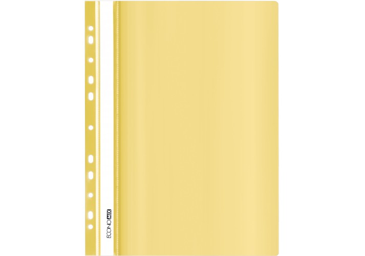 Папка-швидкозшивач А4 Economix E31510-85 з перфорацією, фактура "глянець", пастельна жовта