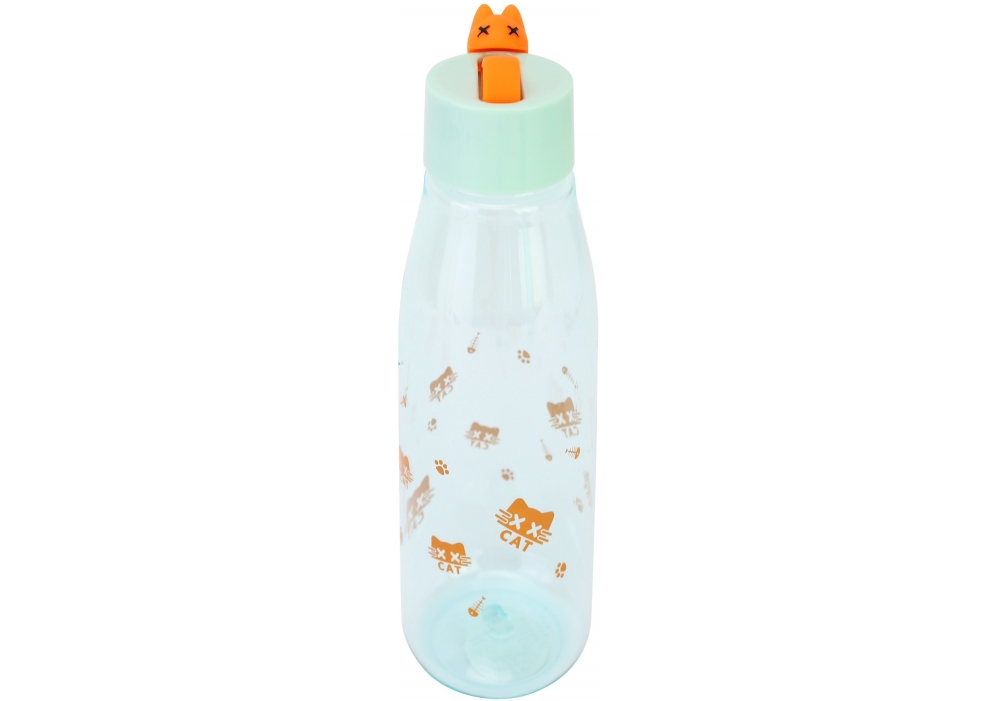 Пляшка для води Optima D-Cat, 450 мл, м'ятно-помаранчева