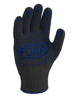Рукавички трикотажні чорні з пвх 10 клас 10 розмір FORA