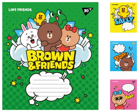 Зошит 12арк клітинка YES 766272 Line friends