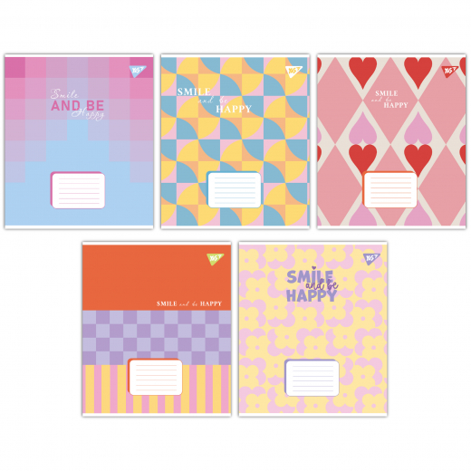 Зошит 48арк клітинка YES Smile and be happy 767373