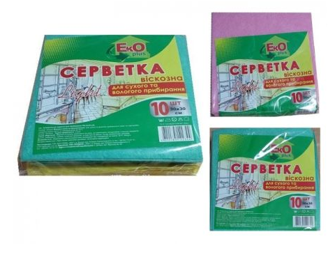 Серветка віскозна 30*30см 1шт Eco plus