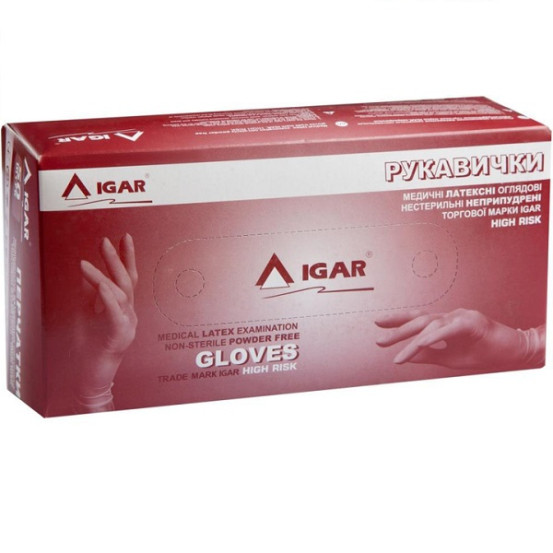 Рукавички латексні XL надміцні сині Igar (25пар/уп)