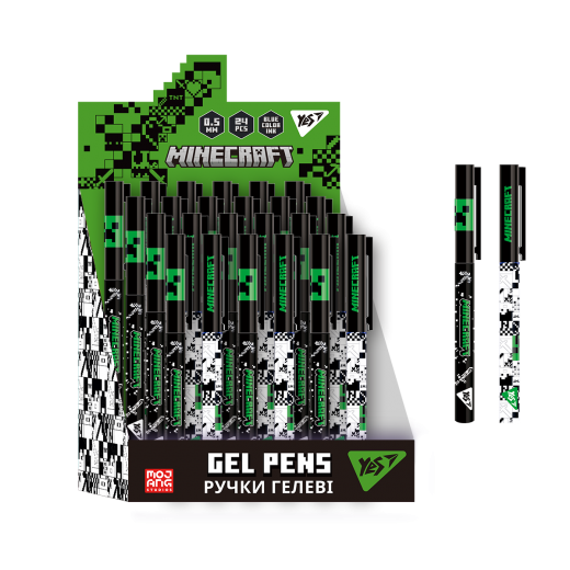 Ручка гелева YES Minecraft 0,5 мм синя