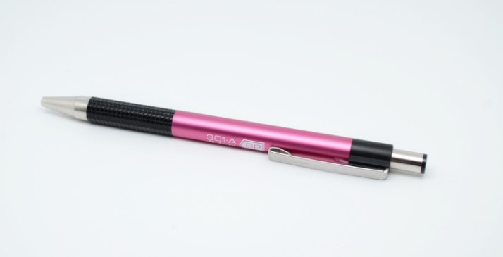 Ручка кулькова подарункова Zebra 301А металева  автоматична, рожевий корпус