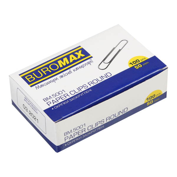 Скріпки нікельовані 50мм, 100шт BM.5001