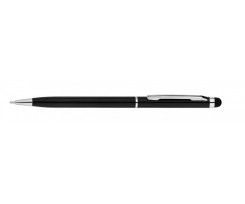 Ручка кул син Economix STYLUS E10308-01 в уп 50 шт корпус метал чорний