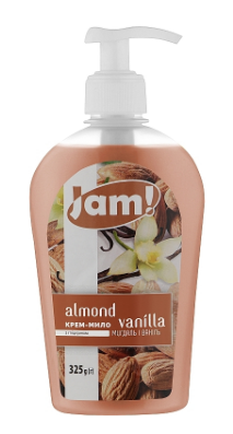 Крем-мило JAM "Мигдаль та ваніль" з гліцерином, 325г