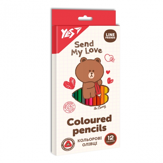 Олівці 12кол Yes "Line Friends" 290705