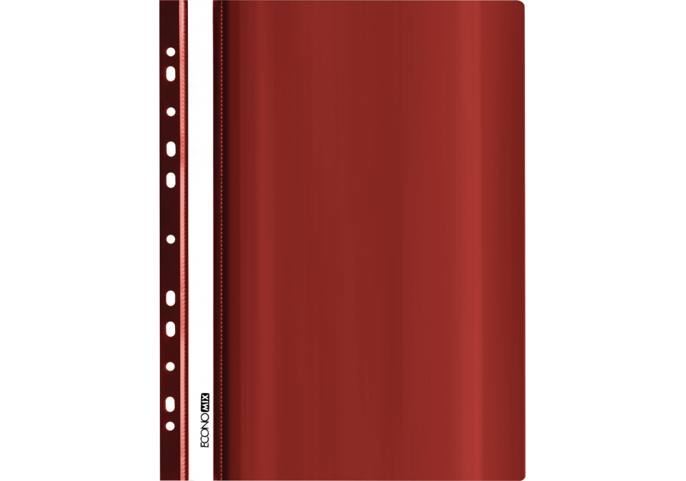Папка-швидкозшивач А4 Economix E31510-18 з перфорацією, фактура "глянець",бордова