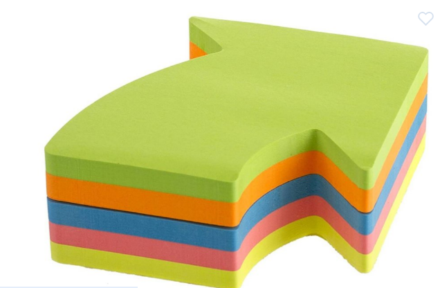 Стікери блок-фігура Kores, 70х70 "стрілка", 250 арк.  K48704