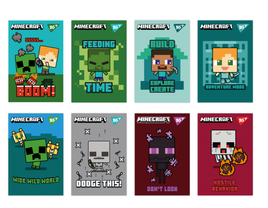 Блокнот YES А7 Minecraft 48 аркушів клітинка 152110