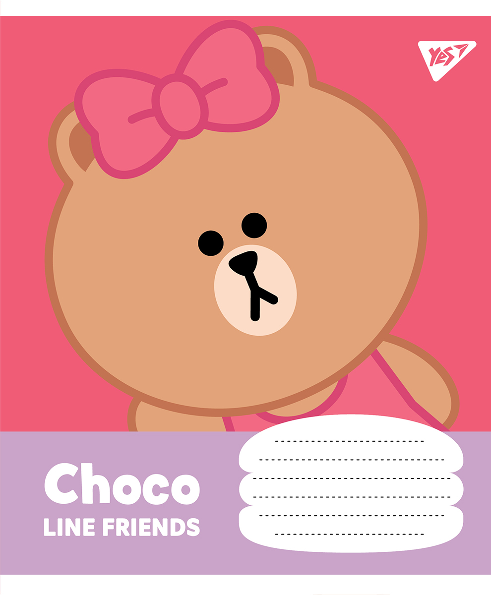 Зошит 12арк в косу лінію YES Line Friends  766197