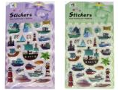 Наліпка м'яка рел'єфна з фольгою 13,5*25,5см. Кораблі, LDF-097