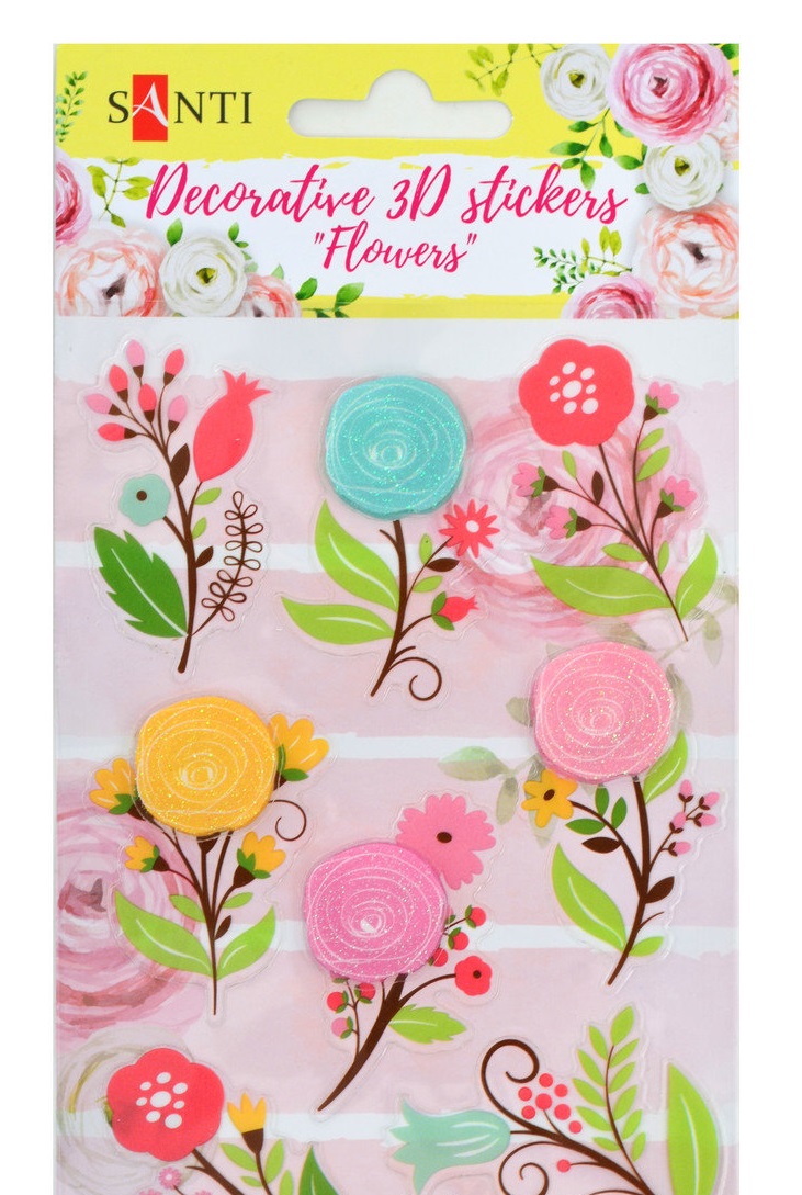 Набір декортивних 3D стикерів 100*150 мм "Квіти  3" 741300
