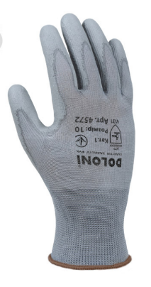 Рукавички трикотажні з поліуретановим покриттям, неповний облив, сірі, розмір 8 Долоні