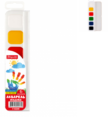 Фарби акварельні 1Вересня 6 кол. медові