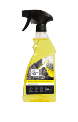 NeoCleanPro Засіб для скла та дзеркал «Свіжий лимон», 500 мл  Розпилювач NCE0501005S