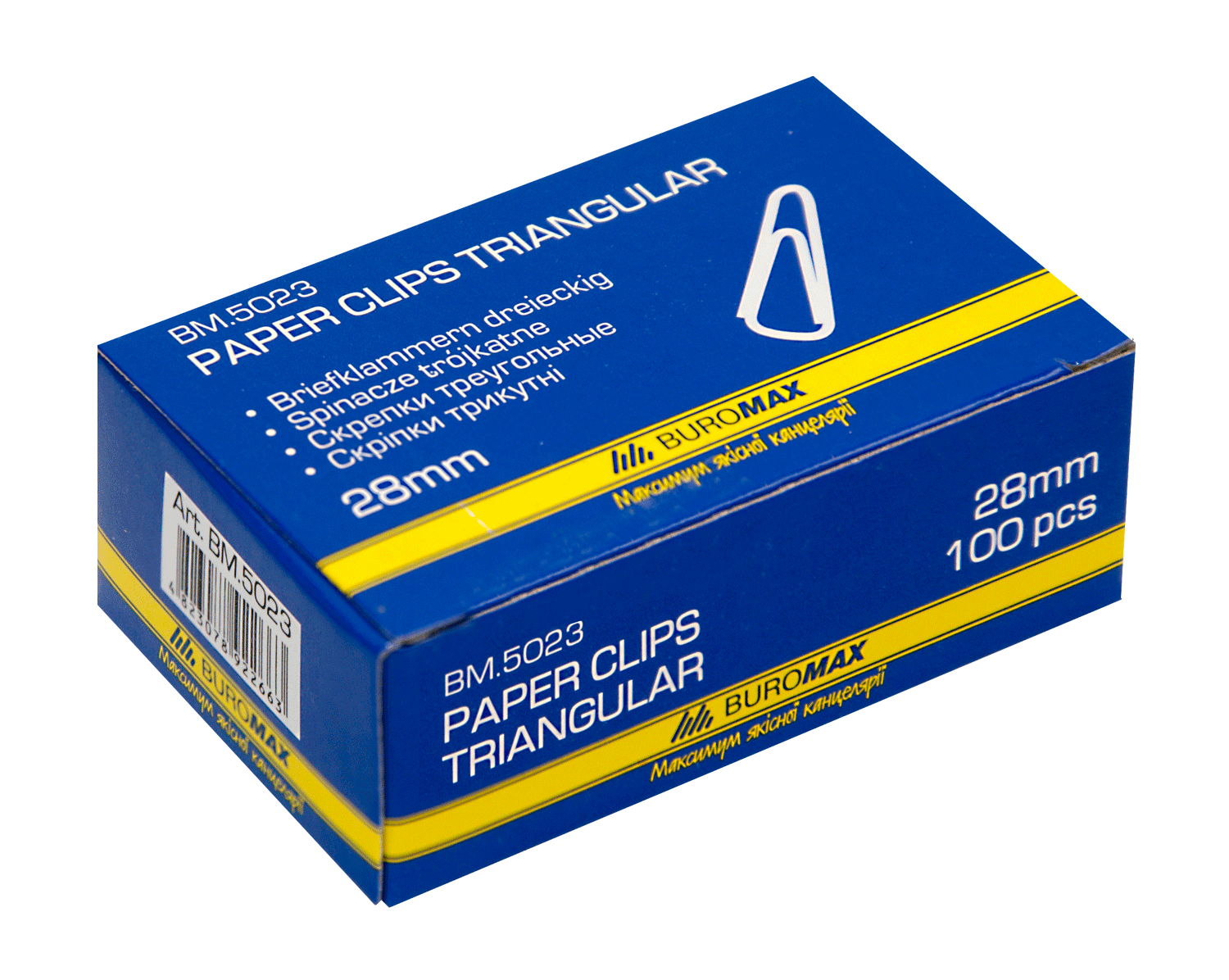 Скріпки нікельовані 28мм 100шт трикутні BuroMax BM.5023   ІМПОРТ ОФІС