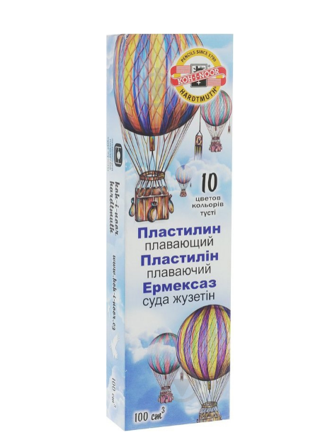 Пластилін 10кол 200г Koh-i-Noor 131717 у картоні плаваючий