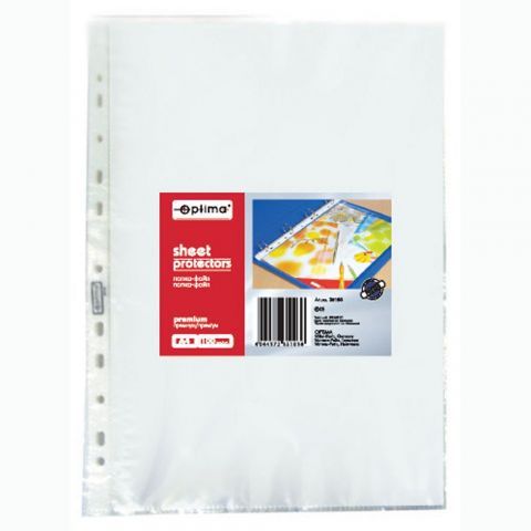 Файл для документів Premium  А4+ Optima O35103, 50 мкм, фактура "глянець" (100 шт/уп)
